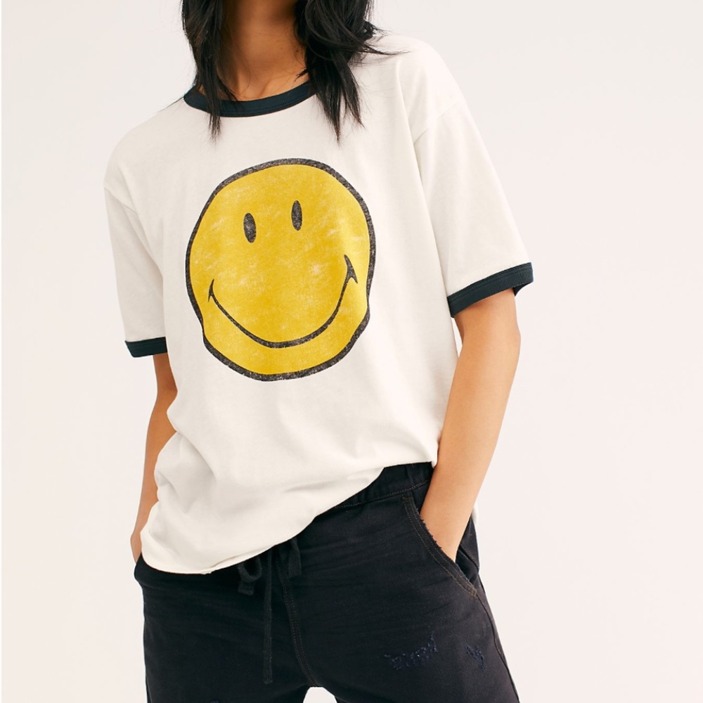 Free People Daydreamer Smiley Tee, Size L